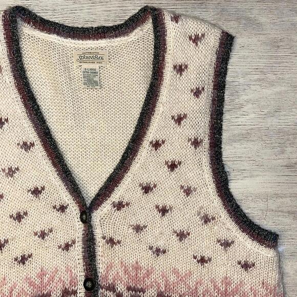Vintage St. John’s Bay Wool Blend Faire Isle Knit Sweater Vest - Picture 2 of 6